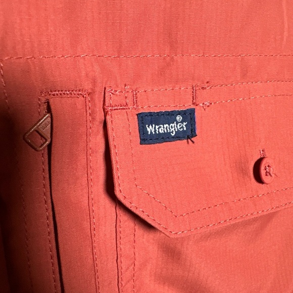 Men's Wrangler Performance X-Large Button Western Long Sleeve Shirt In Salmon - Picture 7 of 16